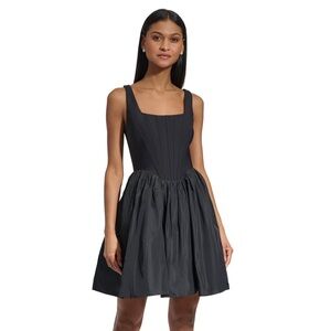 KARL LAGERFIELD Women's Corset Taffeta A-Line Dress